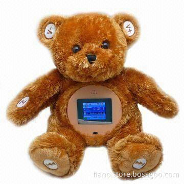Novelty MP4 Player in Plush Toy Bear Design, with 1.5-inch TFT Screen and Built-in Speaker